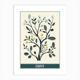 Ebony Tree Flat Illustration 1 Poster Art Print