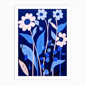 Blue Flower Illustration Lily Of The Valley 2 Art Print