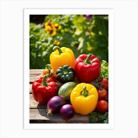 Assorted Vegetables Straight From The Garden Rich In Color And Variety Including Vibrant Red Tomat (3) Art Print