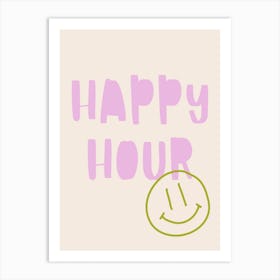 Happy Hour Poster Lilac & Green Art Print