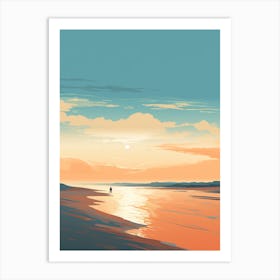 Art Holkham Bay Beach Norfolk Mediterranean Style Illustration 2 Art Print