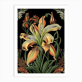 Tiger Lily 3 Floral Botanical Vintage Poster Flower Art Print