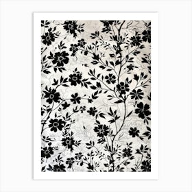 Great Japan Hokusai Monochrome Flowers 139 Art Print