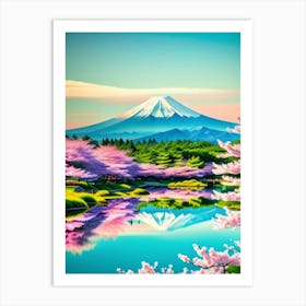 Mt Fuji Cherry Blossoms Mount Fuji Japan 6 Art Print