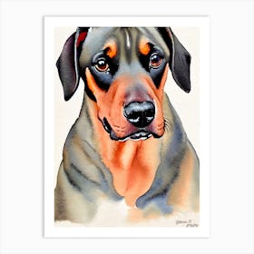 German Pinscher 4 Watercolour Dog Art Print