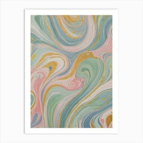 Pastel Liquid Swirls Art Print