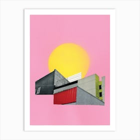 Pink City Sun Art Print