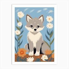 Baby Animal Illustration  Wolf 4 Art Print