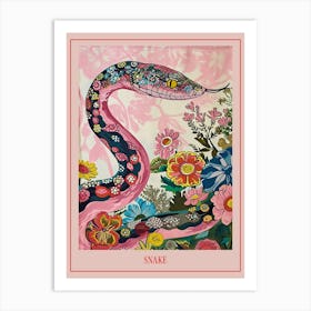 Floral Animal Painting Snake 1 Poster Art Print