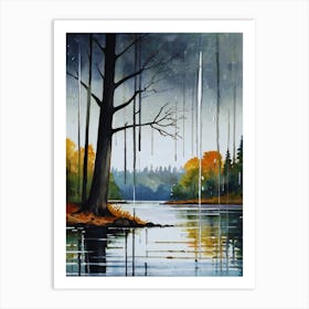 Rain On The Lake Art Print