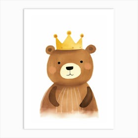 Little Brown Bear 7 Wearing A Crown Art Print