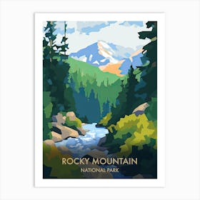 Rocky Mountain National Park Travel Poster Matisse Style 1 Art Print