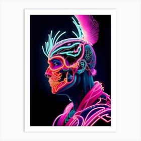 Neon Skull 4 Art Print