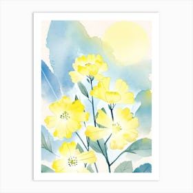 Yellow Flowers ink style Art Print