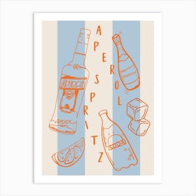 Aperol Sprtiz Recipe Art Print