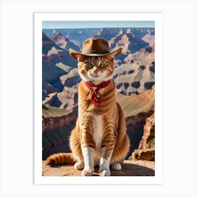 Furever Exploring A Selfie Series Cowboy Cat Art Print