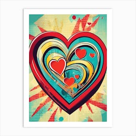 Retro Heart 4 Art Print