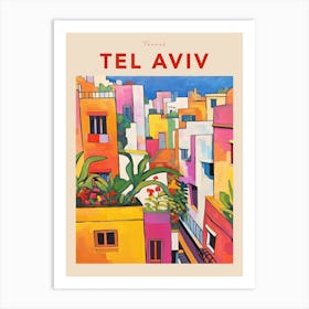 Tel Aviv Israel 5 Fauvist Travel Poster Art Print