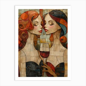 Two Women Kissing 9 Art Print