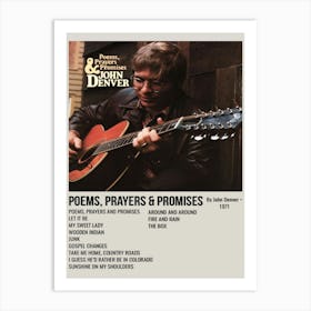 POEMS, PRAYERS & PROMISES By John Denver. 1971 Poster 1 Art Print