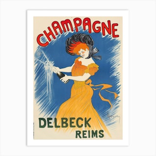 Champagne Delbeck Advert Art Print