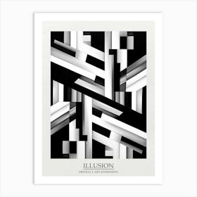 Illusion Abstract Black And White 2 Poster Art Print