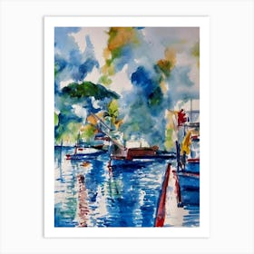 Port Of Cayenne French Guiana Abstract Block harbour Art Print