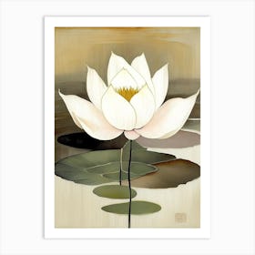 Lotus Symbol Abstract Painting Art Print