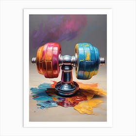 Colorful Dumbbell Art Print