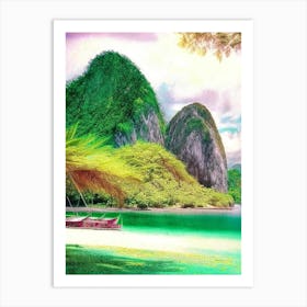 El Nido Philippines Soft Colours Tropical Destination Art Print