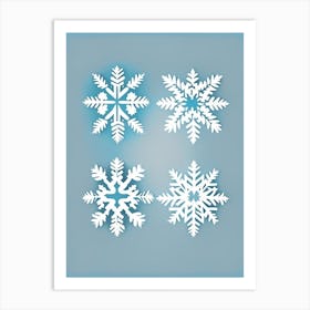 Individual, Snowflakes, Retro Minimal 3 Art Print