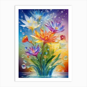 Flowers In Water 1 Art Print