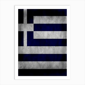 Greece Flag Texture Art Print