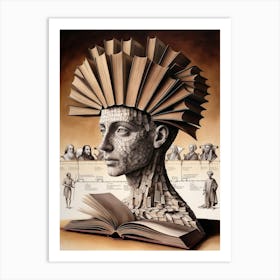 Book Head 2 Art Print