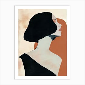 Woman In Black And Orange, Boho 1 Art Print