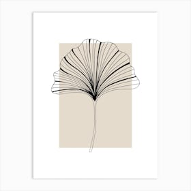 Beige Botanical Leaf 2 Art Print