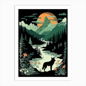 Wolf In The Mountains Art Print