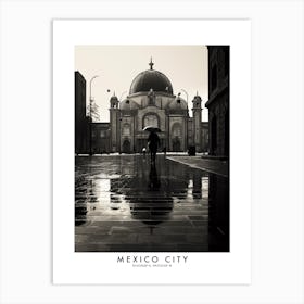 Poster Of Mexico City, Black And White Analogue Photograph 2 Art Print