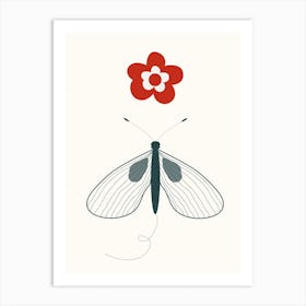 Flower and bee Art Print