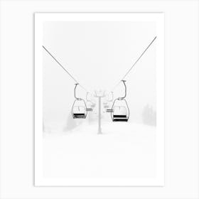 Ski Lift in Winter Wonderland Art Print