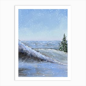 Snow Tree Snowy Winter Season Cold Ice Art Print