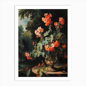 Baroque Floral Still Life Geranium 3 Art Print