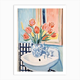 A Vase With Tulip, Flower Bouquet 3 Art Print