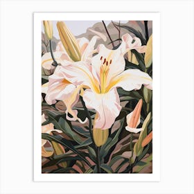 Lily 3 Flower Painting Art Print