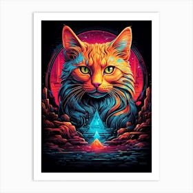 Psychedelic Cat 9 Art Print