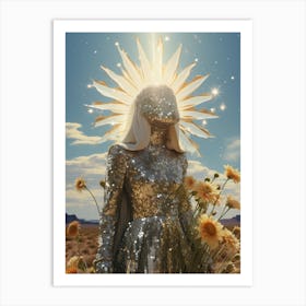 Sunflower Woman 2 Art Print