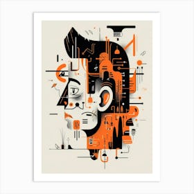 Abstract Illustration Of A Man'S Head Art Print