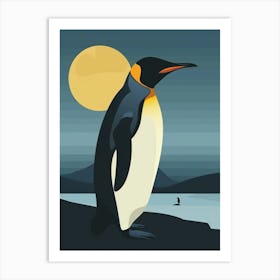 King Penguin Half Moon Island Minimalist Illustration 2 Art Print
