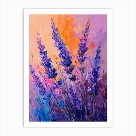 Lavender Branches Oil Painting 1 Art Print