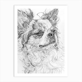 Japanese Chin Line Sketch 2 Art Print